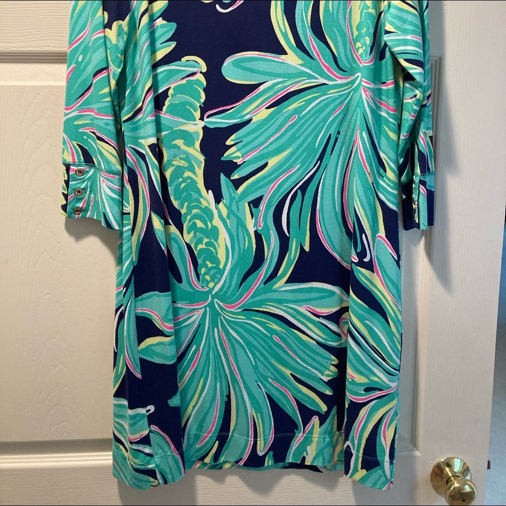 Lilly Pulitzer dress, 3/4 sleeve, gold buttons